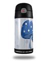 Skin Decal Wrap for Thermos Funtainer 12oz Bottle Mushrooms Blue (BOTTLE NOT INCLUDED)