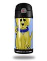 Skin Decal Wrap for Thermos Funtainer 12oz Bottle Puppy Dogs on Blue (BOTTLE NOT INCLUDED)