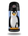 Skin Decal Wrap for Thermos Funtainer 12oz Bottle Penguins on Blue (BOTTLE NOT INCLUDED)