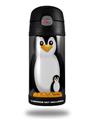 Skin Decal Wrap for Thermos Funtainer 12oz Bottle Penguins on Black (BOTTLE NOT INCLUDED)