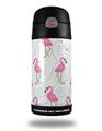 Skin Decal Wrap for Thermos Funtainer 12oz Bottle Flamingos on White (BOTTLE NOT INCLUDED)