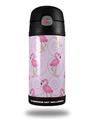 Skin Decal Wrap for Thermos Funtainer 12oz Bottle Flamingos on Pink (BOTTLE NOT INCLUDED)