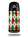 Skin Decal Wrap for Thermos Funtainer 12oz Bottle Argyle Red and Green (BOTTLE NOT INCLUDED)