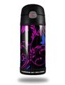 Skin Decal Wrap for Thermos Funtainer 12oz Bottle Twisted Garden Hot Pink and Blue (BOTTLE NOT INCLUDED)