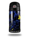 Skin Decal Wrap for Thermos Funtainer 12oz Bottle Twisted Garden Blue and Yellow (BOTTLE NOT INCLUDED)