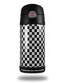 Skin Decal Wrap for Thermos Funtainer 12oz Bottle Checkered Canvas Black and White (BOTTLE NOT INCLUDED)