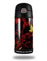 Skin Decal Wrap for Thermos Funtainer 12oz Bottle Twisted Garden Red and Yellow (BOTTLE NOT INCLUDED)
