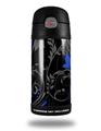 Skin Decal Wrap for Thermos Funtainer 12oz Bottle Twisted Garden Gray and Blue (BOTTLE NOT INCLUDED)
