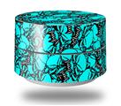 Skin Decal Wrap for Google WiFi Original Scattered Skulls Neon Teal (GOOGLE WIFI NOT INCLUDED)