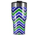 WraptorSkinz Skin Wrap compatible with 2017 and newer RTIC Tumblers 30oz Zig Zag Blue Green (TUMBLER NOT INCLUDED)