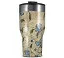 WraptorSkinz Skin Wrap compatible with 2017 and newer RTIC Tumblers 30oz Flowers and Berries Blue (TUMBLER NOT INCLUDED)