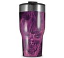 WraptorSkinz Skin Wrap compatible with 2017 and newer RTIC Tumblers 30oz Flaming Fire Skull Hot Pink Fuchsia (TUMBLER NOT INCLUDED)