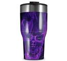 WraptorSkinz Skin Wrap compatible with 2017 and newer RTIC Tumblers 30oz Flaming Fire Skull Purple (TUMBLER NOT INCLUDED)