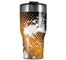 WraptorSkinz Skin Wrap compatible with 2017 and newer RTIC Tumblers 30oz Halftone Splatter White Orange (TUMBLER NOT INCLUDED)