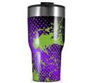 WraptorSkinz Skin Wrap compatible with 2017 and newer RTIC Tumblers 30oz Halftone Splatter Green Purple (TUMBLER NOT INCLUDED)