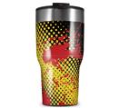 WraptorSkinz Skin Wrap compatible with 2017 and newer RTIC Tumblers 30oz Halftone Splatter Yellow Red (TUMBLER NOT INCLUDED)