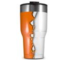 WraptorSkinz Skin Wrap compatible with 2017 and newer RTIC Tumblers 30oz Ripped Colors Orange White (TUMBLER NOT INCLUDED)