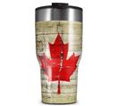 WraptorSkinz Skin Wrap compatible with 2017 and newer RTIC Tumblers 30oz Painted Faded and Cracked Canadian Canada Flag (TUMBLER NOT INCLUDED)