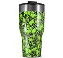 WraptorSkinz Skin Wrap compatible with 2017 and newer RTIC Tumblers 30oz Scattered Skulls Neon Green (TUMBLER NOT INCLUDED)