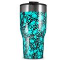 WraptorSkinz Skin Wrap compatible with 2017 and newer RTIC Tumblers 30oz Scattered Skulls Neon Teal (TUMBLER NOT INCLUDED)
