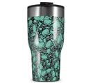 WraptorSkinz Skin Wrap compatible with 2017 and newer RTIC Tumblers 30oz Scattered Skulls Seafoam Green (TUMBLER NOT INCLUDED)