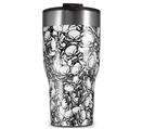 WraptorSkinz Skin Wrap compatible with 2017 and newer RTIC Tumblers 30oz Scattered Skulls White (TUMBLER NOT INCLUDED)