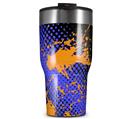 WraptorSkinz Skin Wrap compatible with 2017 and newer RTIC Tumblers 30oz Halftone Splatter Orange Blue (TUMBLER NOT INCLUDED)