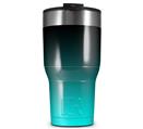 WraptorSkinz Skin Wrap compatible with 2017 and newer RTIC Tumblers 30oz Smooth Fades Neon Teal Black (TUMBLER NOT INCLUDED)