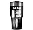 WraptorSkinz Skin Wrap compatible with 2017 and newer RTIC Tumblers 30oz Brushed USA American Flag I Stand (TUMBLER NOT INCLUDED)