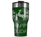 WraptorSkinz Skin Wrap compatible with 2017 and newer RTIC Tumblers 30oz Ugly Holiday Christmas Sweater - Happy Holidays Sweater Green 01 (TUMBLER NOT INCLUDED)