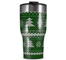 WraptorSkinz Skin Wrap compatible with 2017 and newer RTIC Tumblers 30oz Ugly Holiday Christmas Sweater - Christmas Trees Green 01 (TUMBLER NOT INCLUDED)