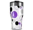 WraptorSkinz Skin Wrap compatible with 2017 and newer RTIC Tumblers 30oz Lots of Dots Purple on White (TUMBLER NOT INCLUDED)