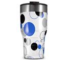 WraptorSkinz Skin Wrap compatible with 2017 and newer RTIC Tumblers 30oz Lots of Dots Blue on White (TUMBLER NOT INCLUDED)