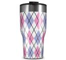 WraptorSkinz Skin Wrap compatible with 2017 and newer RTIC Tumblers 30oz Argyle Pink and Blue (TUMBLER NOT INCLUDED)