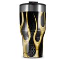 WraptorSkinz Skin Wrap compatible with 2017 and newer RTIC Tumblers 30oz Metal Flames Yellow (TUMBLER NOT INCLUDED)