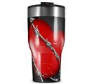 WraptorSkinz Skin Wrap compatible with 2017 and newer RTIC Tumblers 30oz Barbwire Heart Red (TUMBLER NOT INCLUDED)