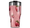 WraptorSkinz Skin Wrap compatible with 2017 and newer RTIC Tumblers 30oz Strawberries on Pink (TUMBLER NOT INCLUDED)