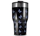 WraptorSkinz Skin Wrap compatible with 2017 and newer RTIC Tumblers 30oz Pastel Butterflies Blue on Black (TUMBLER NOT INCLUDED)