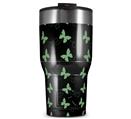WraptorSkinz Skin Wrap compatible with 2017 and newer RTIC Tumblers 30oz Pastel Butterflies Green on Black (TUMBLER NOT INCLUDED)