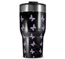 WraptorSkinz Skin Wrap compatible with 2017 and newer RTIC Tumblers 30oz Pastel Butterflies Purple on Black (TUMBLER NOT INCLUDED)