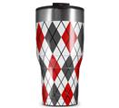 WraptorSkinz Skin Wrap compatible with 2017 and newer RTIC Tumblers 30oz Argyle Red and Gray (TUMBLER NOT INCLUDED)