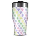 WraptorSkinz Skin Wrap compatible with 2017 and newer RTIC Tumblers 30oz Pastel Hearts on White (TUMBLER NOT INCLUDED)