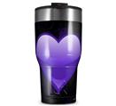 WraptorSkinz Skin Wrap compatible with 2017 and newer RTIC Tumblers 30oz Glass Heart Grunge Purple (TUMBLER NOT INCLUDED)