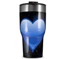 WraptorSkinz Skin Wrap compatible with 2017 and newer RTIC Tumblers 30oz Glass Heart Grunge Blue (TUMBLER NOT INCLUDED)