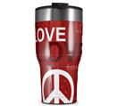 WraptorSkinz Skin Wrap compatible with 2017 and newer RTIC Tumblers 30oz Love and Peace Red (TUMBLER NOT INCLUDED)