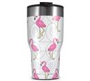 WraptorSkinz Skin Wrap compatible with 2017 and newer RTIC Tumblers 30oz Flamingos on White (TUMBLER NOT INCLUDED)