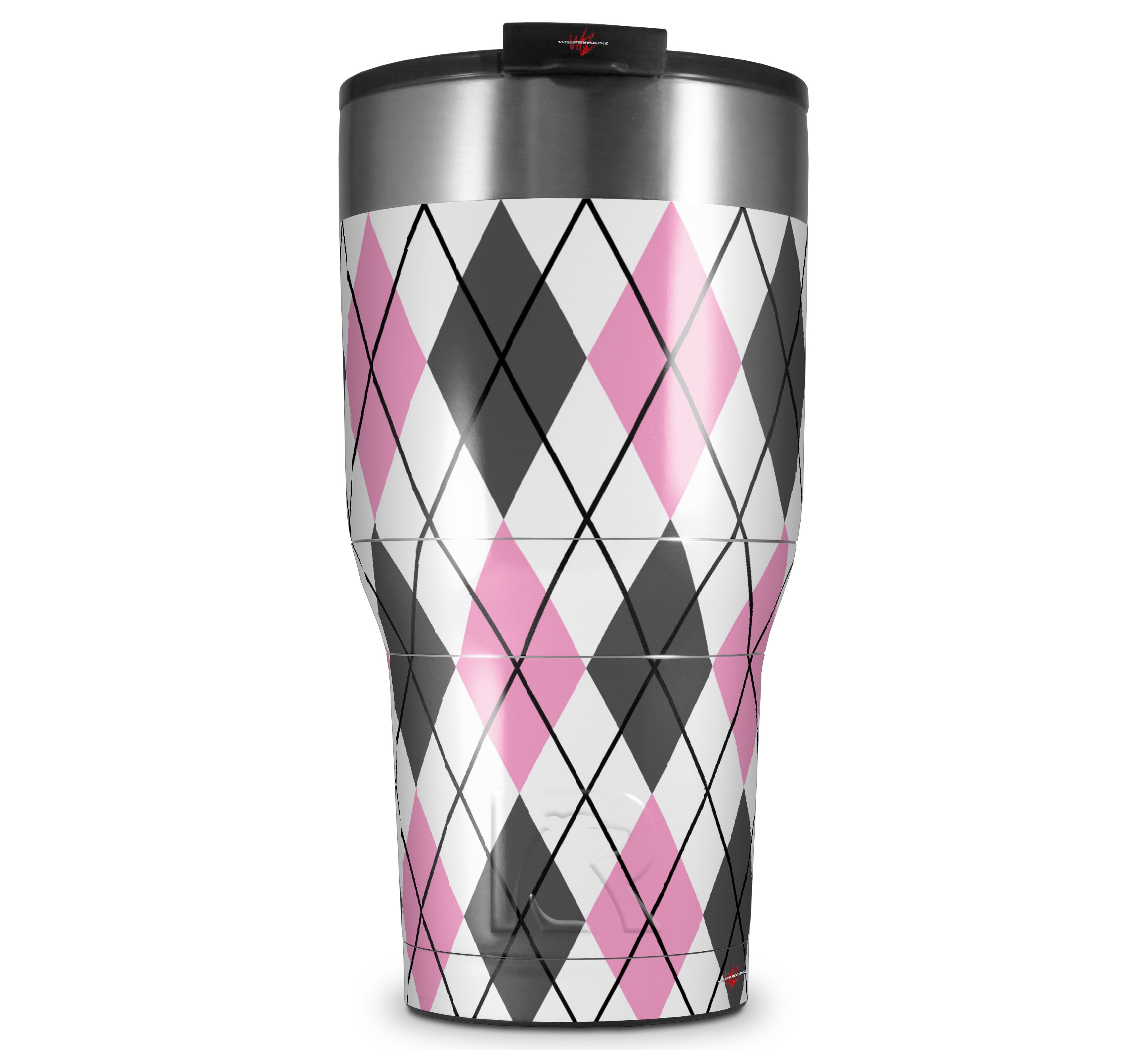 RTIC 2017 Model 30oz Tumbler Argyle Pink and Gray | WraptorSkinz