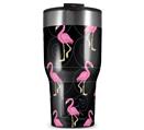 WraptorSkinz Skin Wrap compatible with 2017 and newer RTIC Tumblers 30oz Flamingos on Black (TUMBLER NOT INCLUDED)