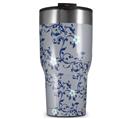 WraptorSkinz Skin Wrap compatible with 2017 and newer RTIC Tumblers 30oz Victorian Design Blue (TUMBLER NOT INCLUDED)