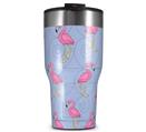 WraptorSkinz Skin Wrap compatible with 2017 and newer RTIC Tumblers 30oz Flamingos on Blue (TUMBLER NOT INCLUDED)